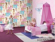 Les animaux de fantaisie de papier peint de chambre à coucher d'enfants d'intérieur conçoivent le matériel de papier non tissé